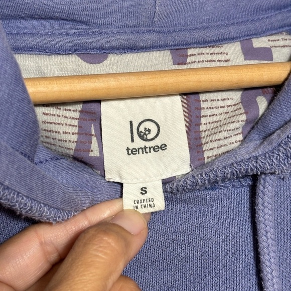 Tentree Hooded Sweatshirt Purple Size Small | Hoodie | Organic Cotton Blend | - Picture 4 of 7